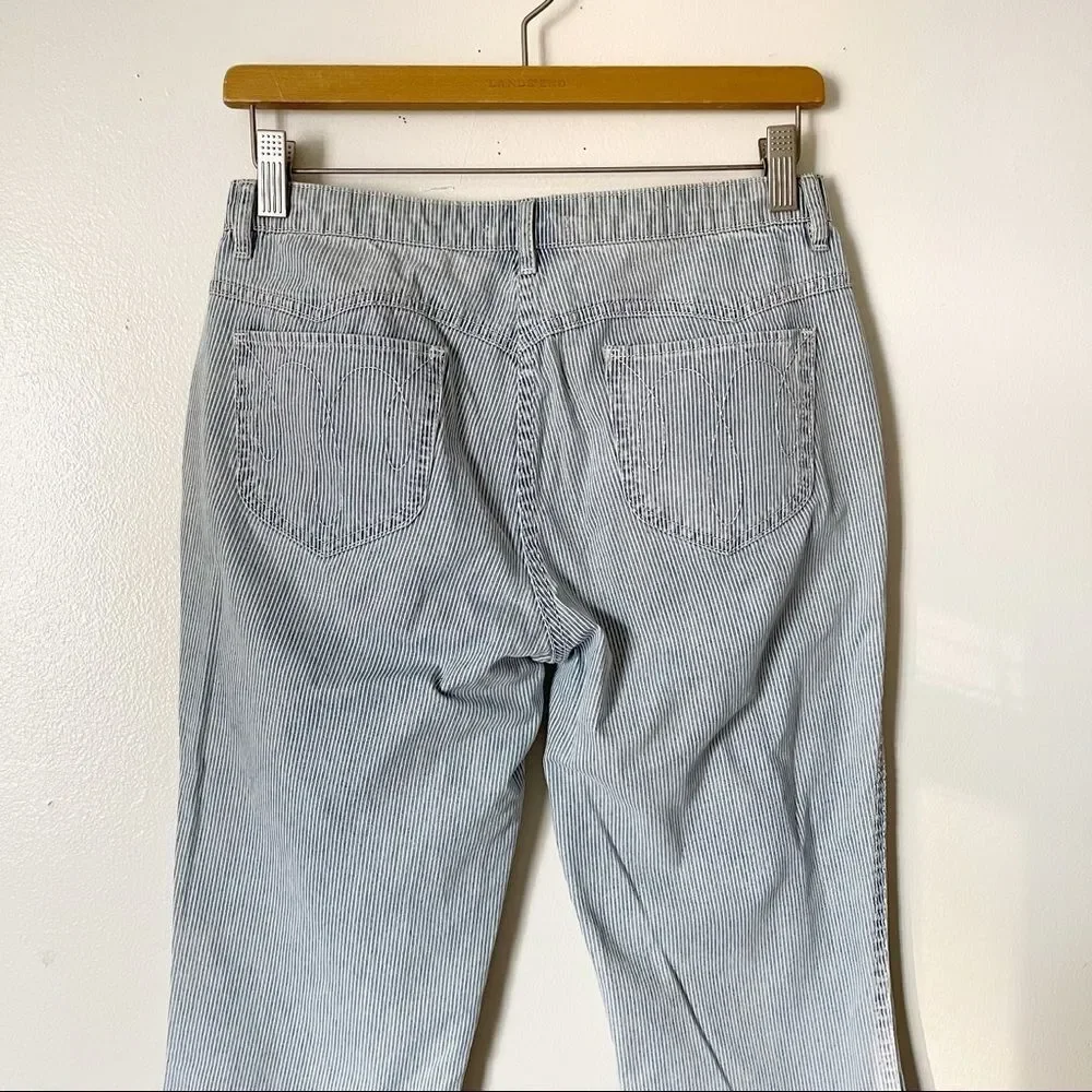 Ulla Johnson Pin Striped Flare ankle jeans size 2 preowned - Picture 5 of 8